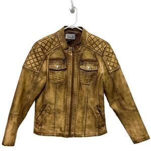 BKE faux leather motorcycle jacket women’s Large